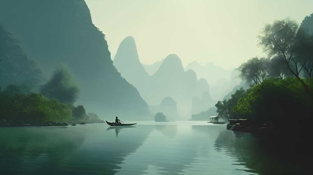 水彩风景绿色