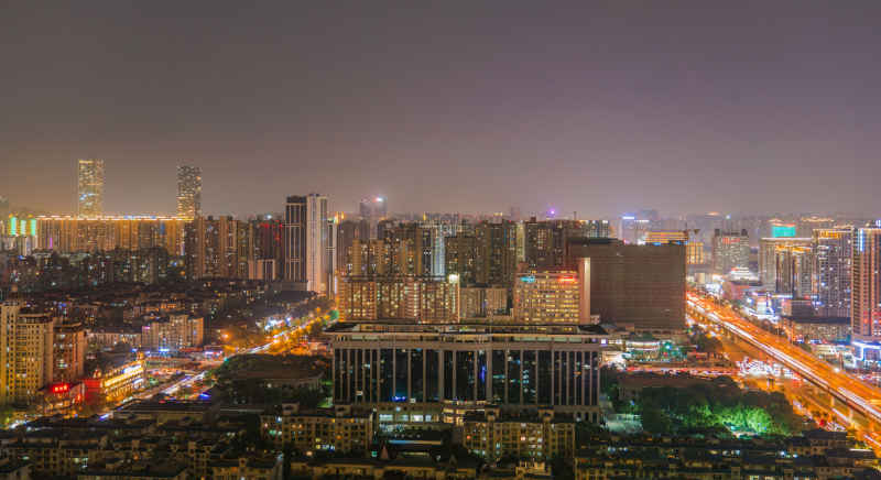 航拍 湖南 长沙 城市 夜景 长沙建设