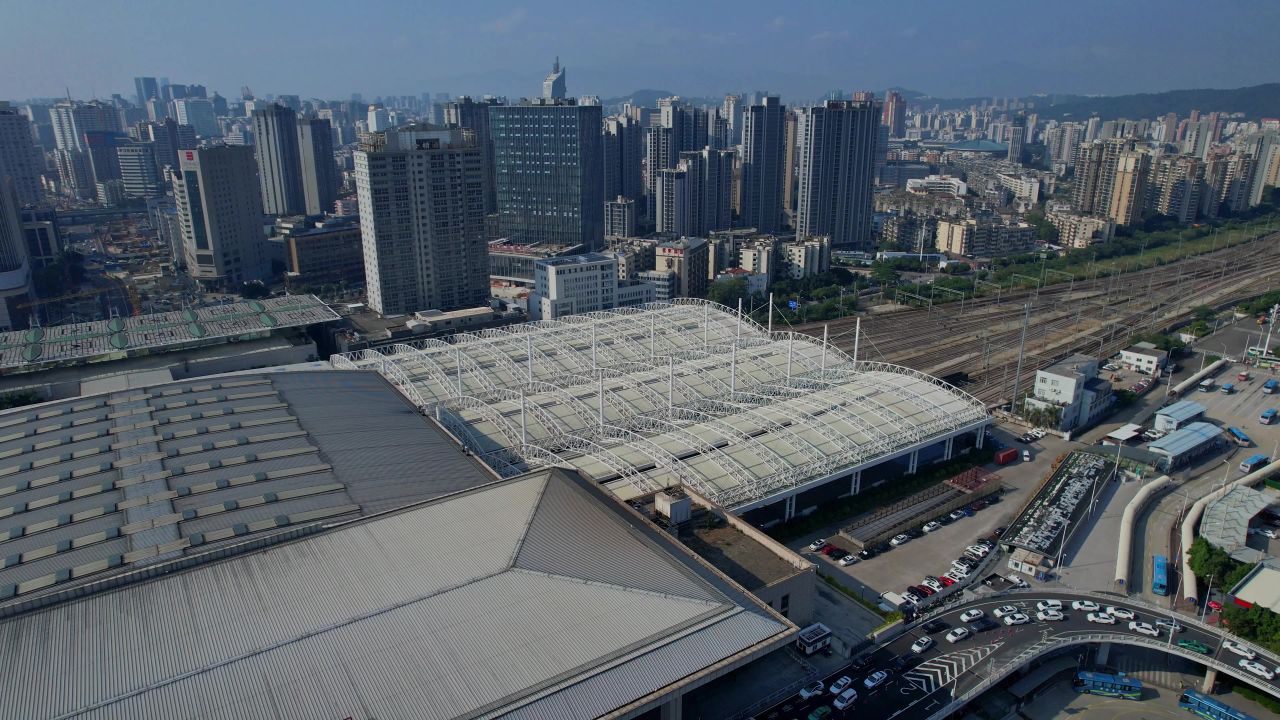 航拍福州火车站景观 5