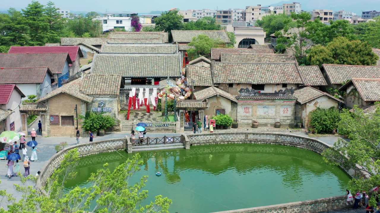 广西鹏洞古村落古建筑俯瞰
