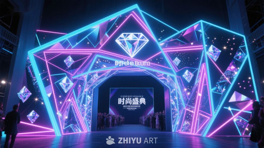 霓虹灯饰下的时尚盛典入口 315