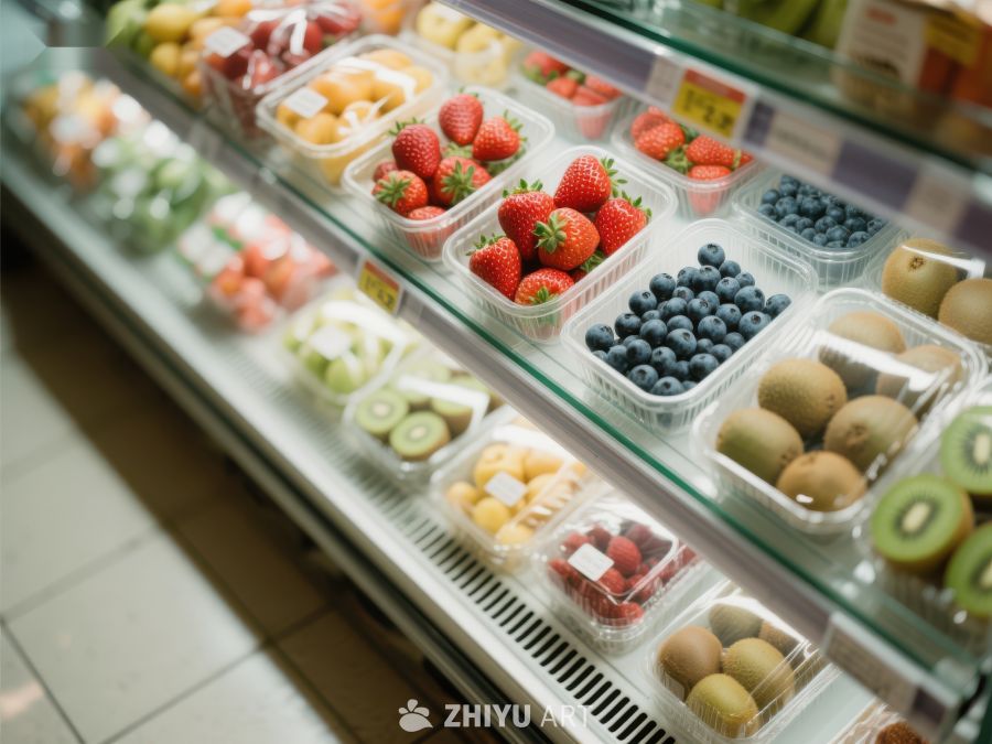 超市冷藏区新鲜水果展示 74