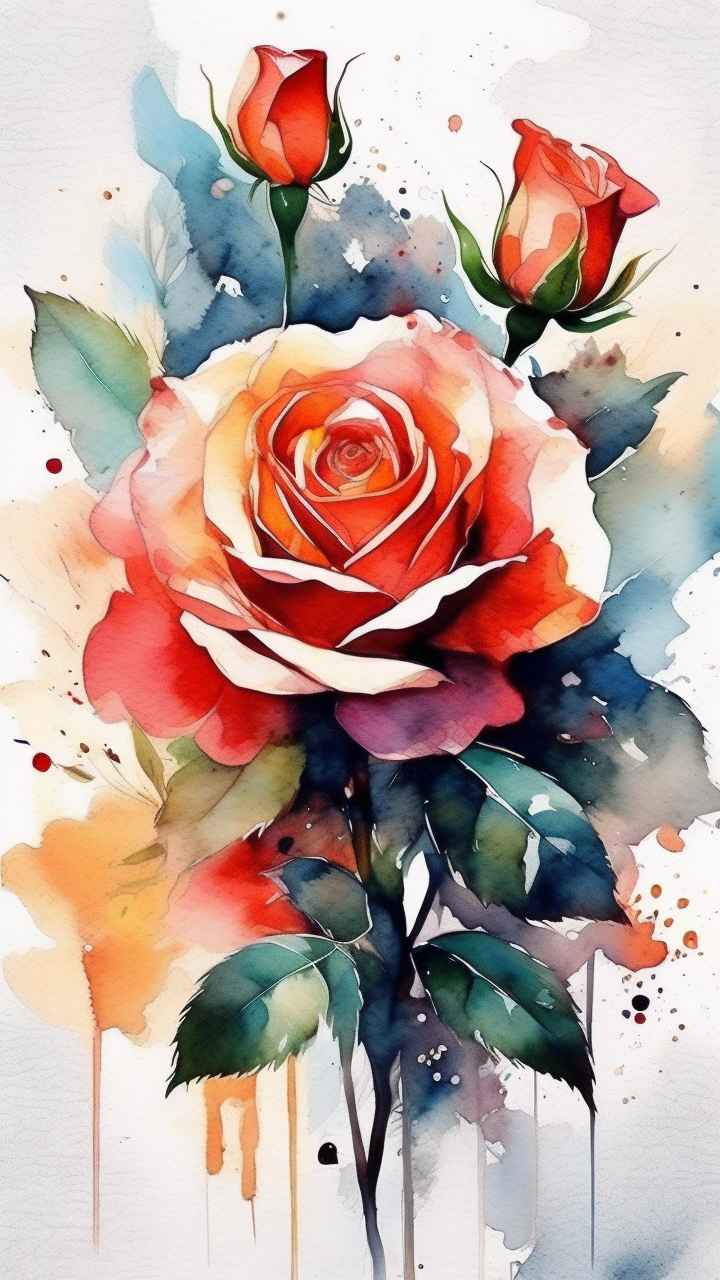 抽象花卉玫瑰插画 20