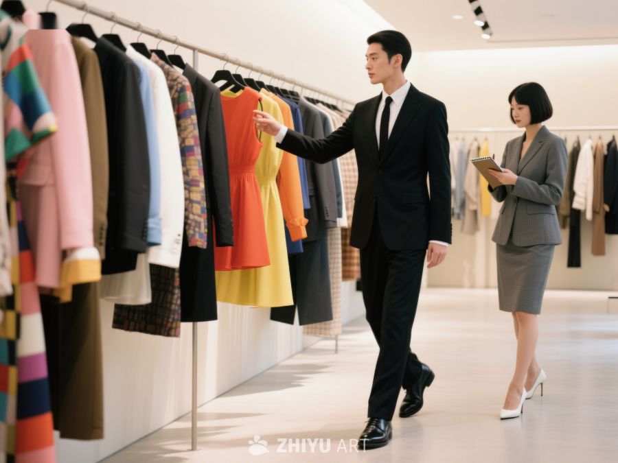 时尚店内顾客与店员互动 367