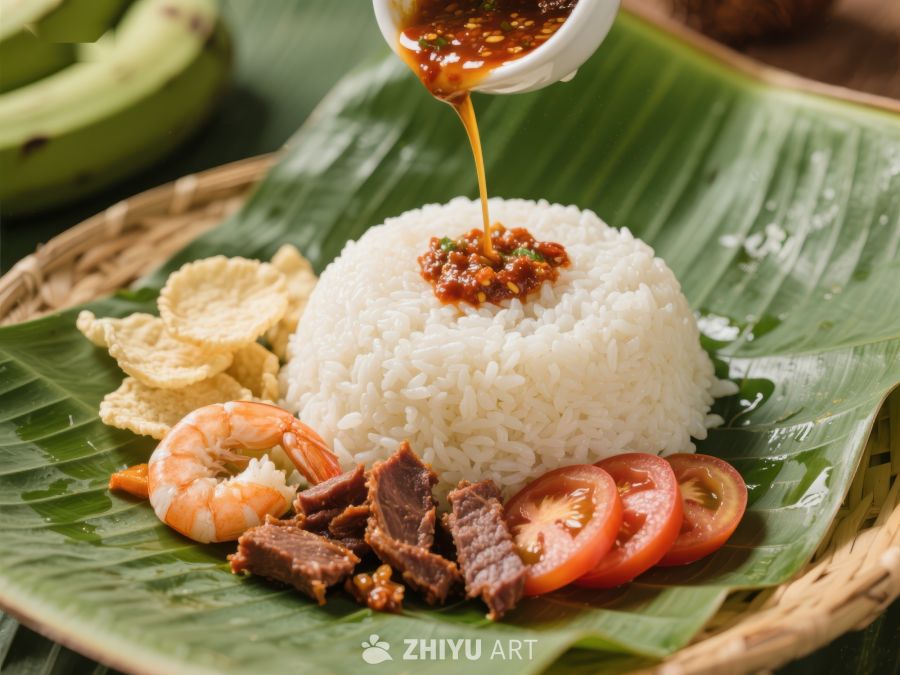 印尼风味米饭配虾仁与牛肉 1344