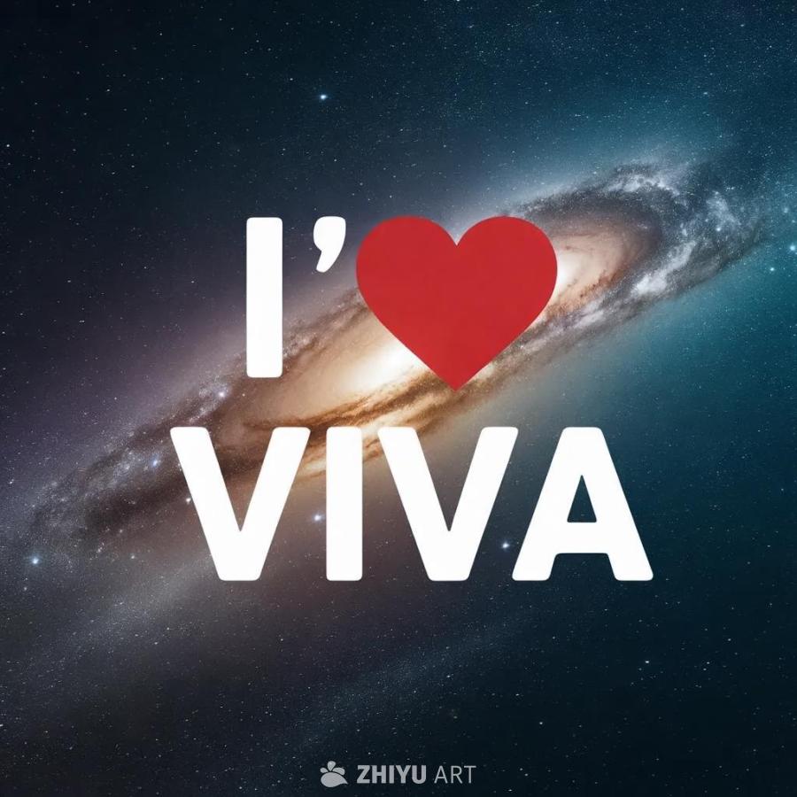深色背景上，文字“I ‘HEART‘ VIVA”以