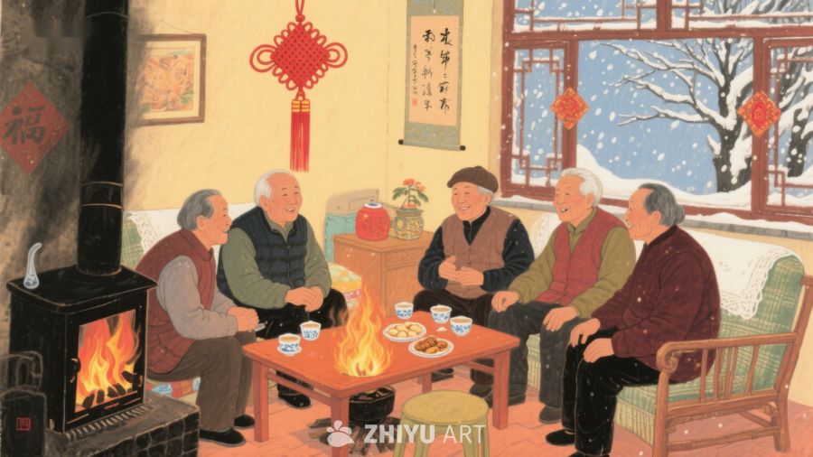 冬日围炉，老人共聚温馨时刻 14