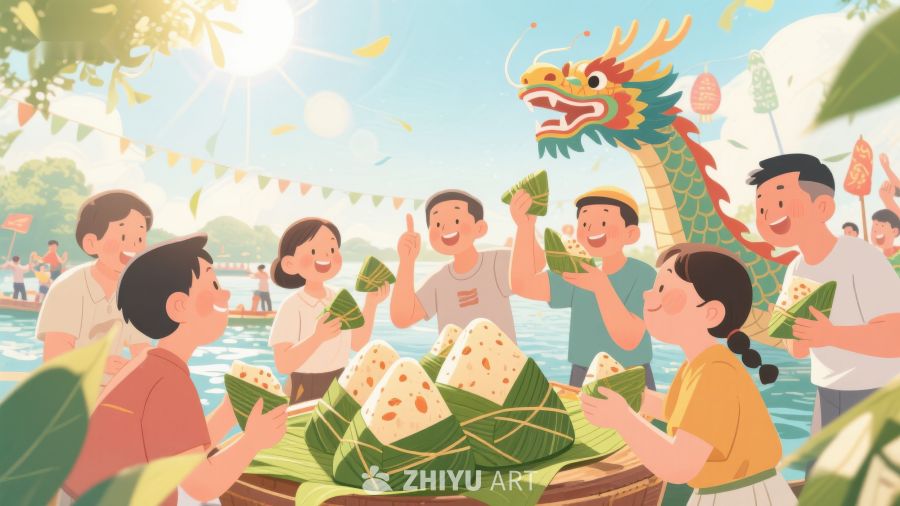 端午节庆祝活动，人们共享粽子 81