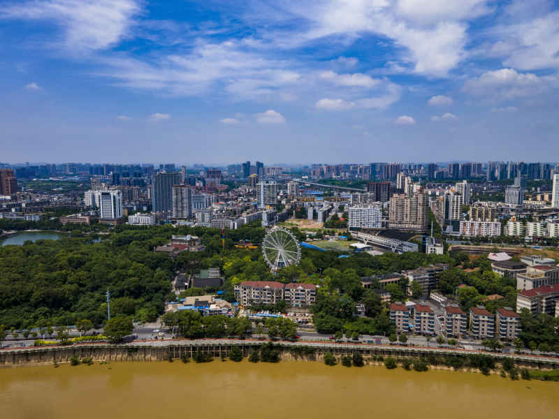 湖南株洲城市风光航拍