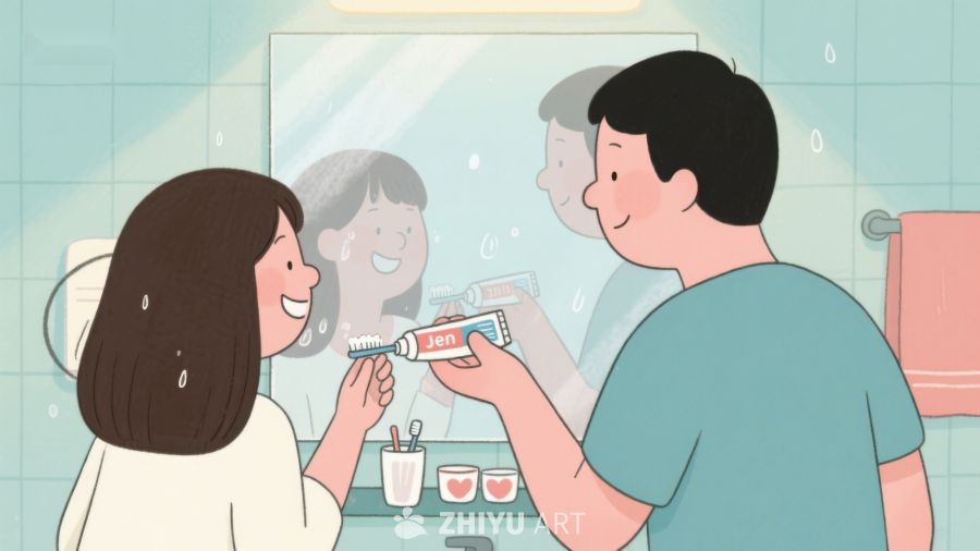 情侣浴室刷牙温馨互动 278