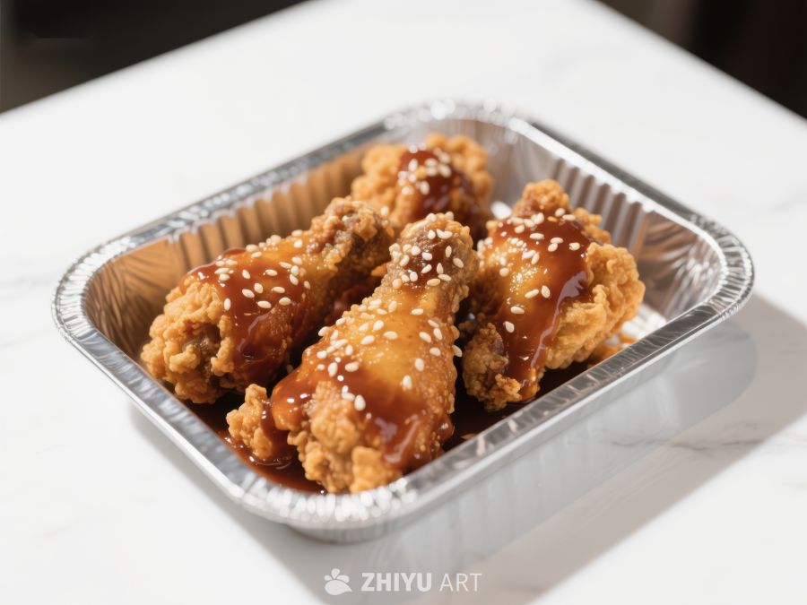 酱汁鸡翅配芝麻，铝箔盒装 230