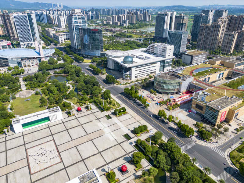 江西吉安城市风光航拍图 