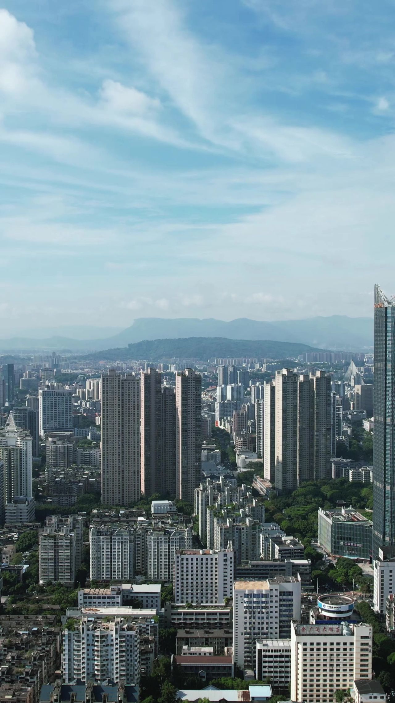 福建福州城市风光竖屏航拍 