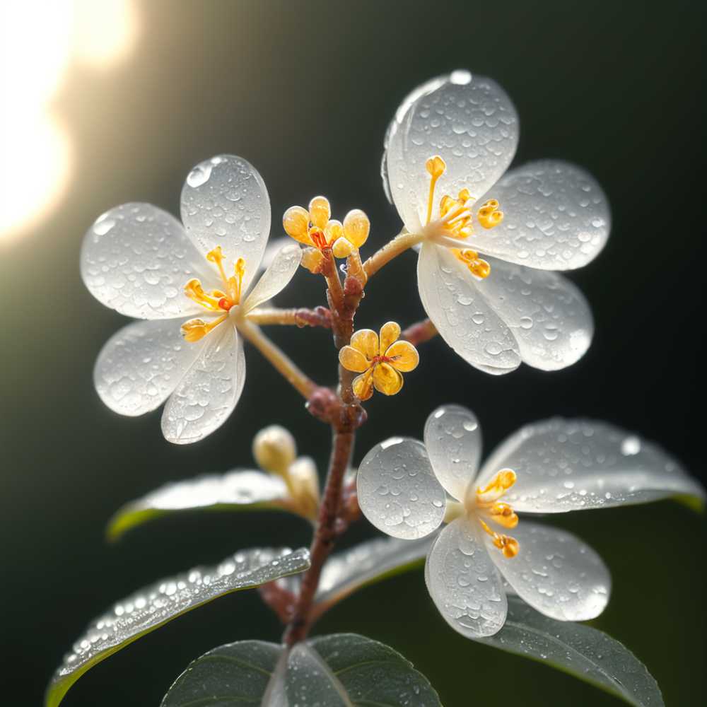 桂花水滴近景
