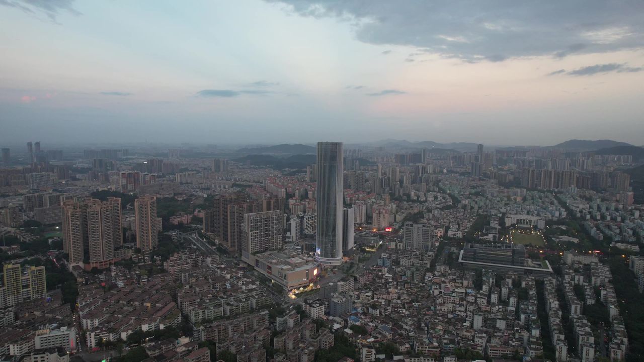 广东中山市城市大景航拍