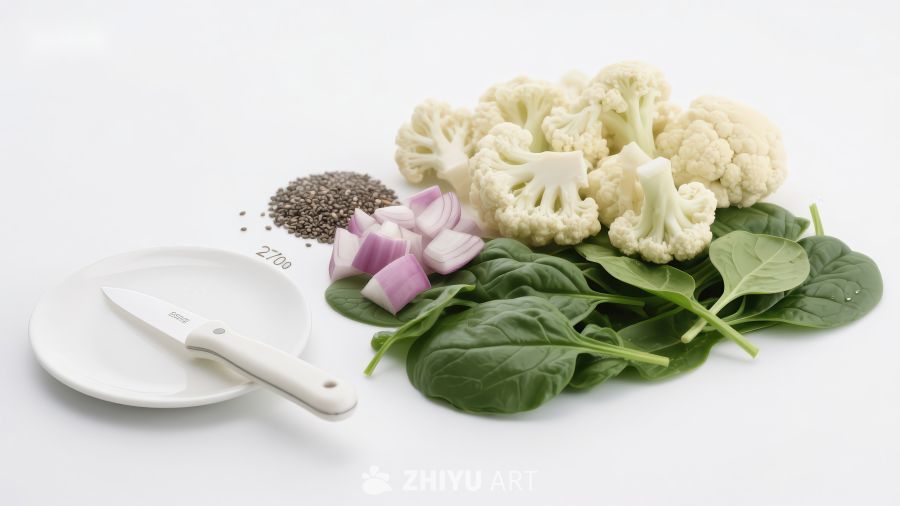 新鲜蔬菜与调料的组合