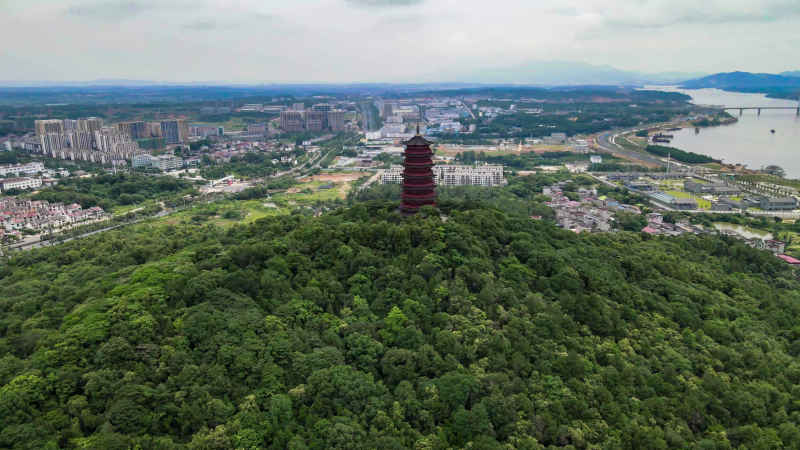 江西吉安城市风光旅游景区航拍图