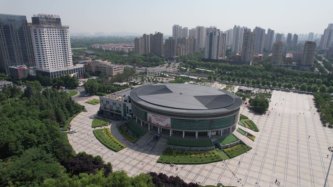 河南洛阳城市风光旅游景区航拍 