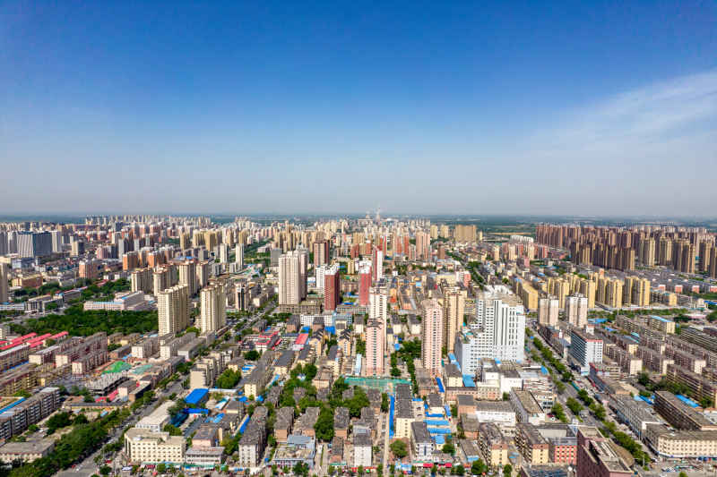 河北衡水城市风光航拍图