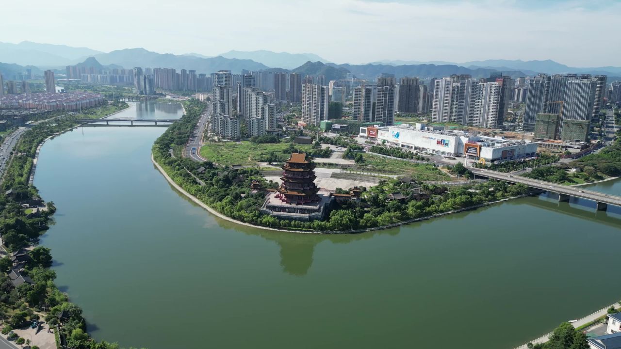  航拍宜春多胜楼