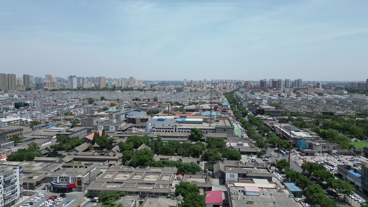 河北保定城市风光航拍
