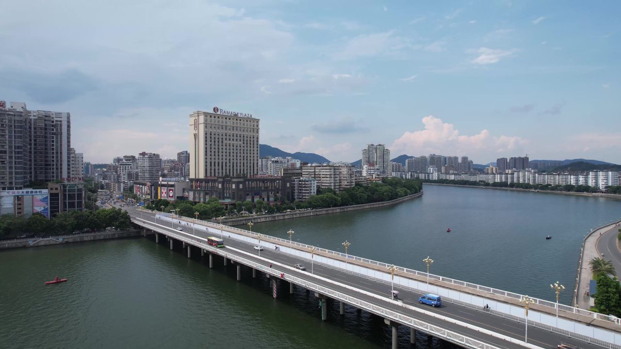 广东韶关城市风光地标建筑航拍 