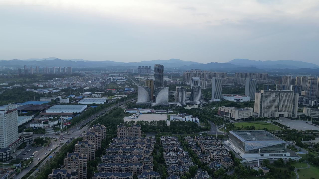 航拍江西萍乡大景萍乡建设