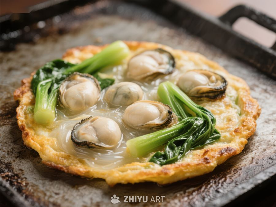 煎锅上的牡蛎煎饼 389