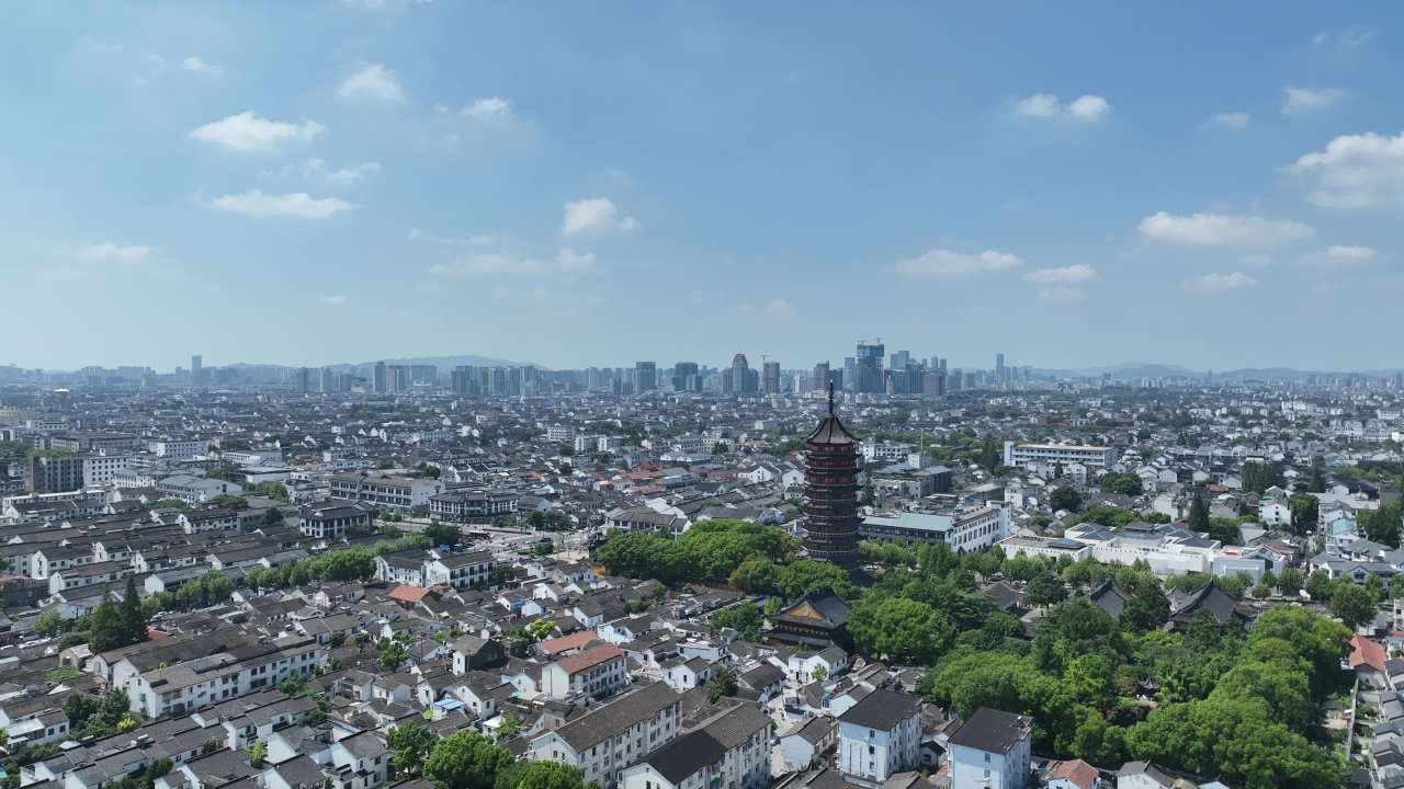 4K航拍苏州古城区