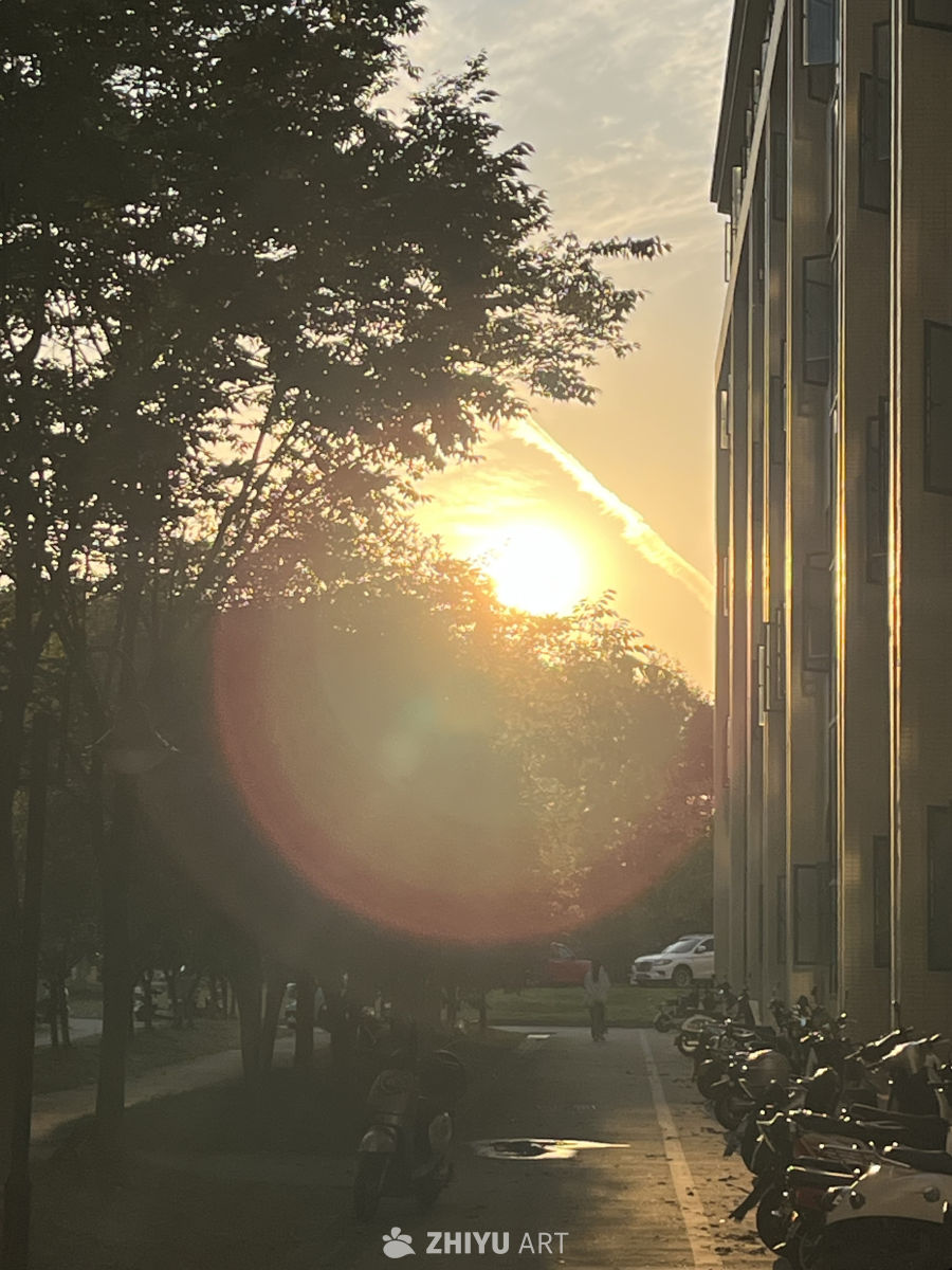 夕阳下的城市静谧