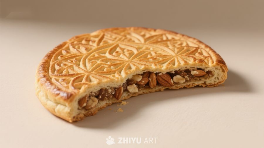精致糕点，内含坚果馅料