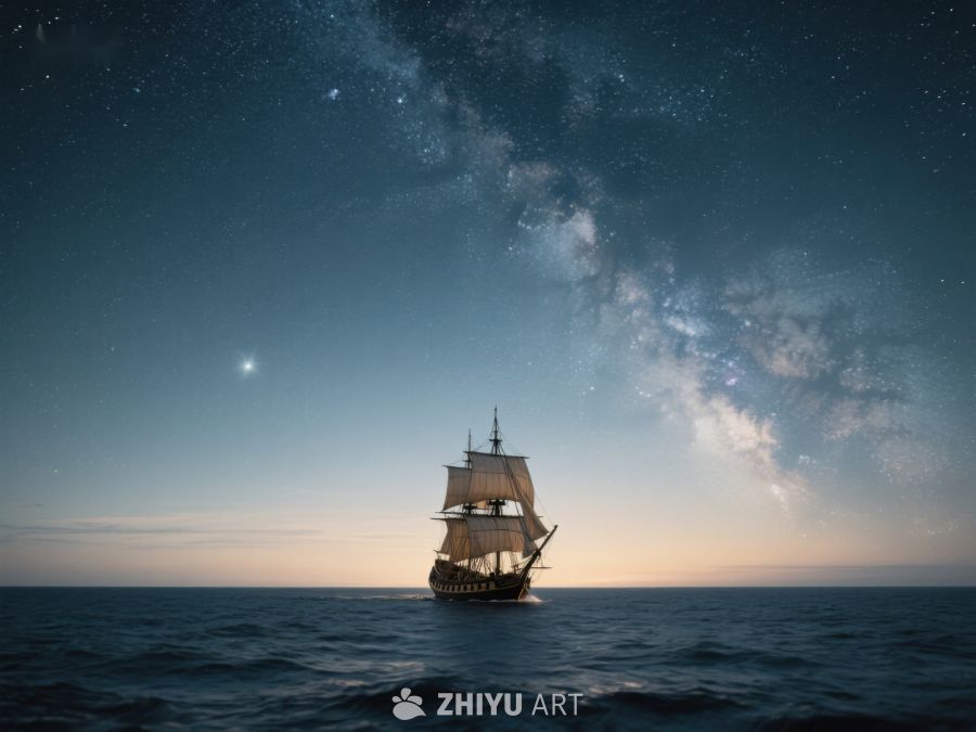夜空下的帆船航行 295