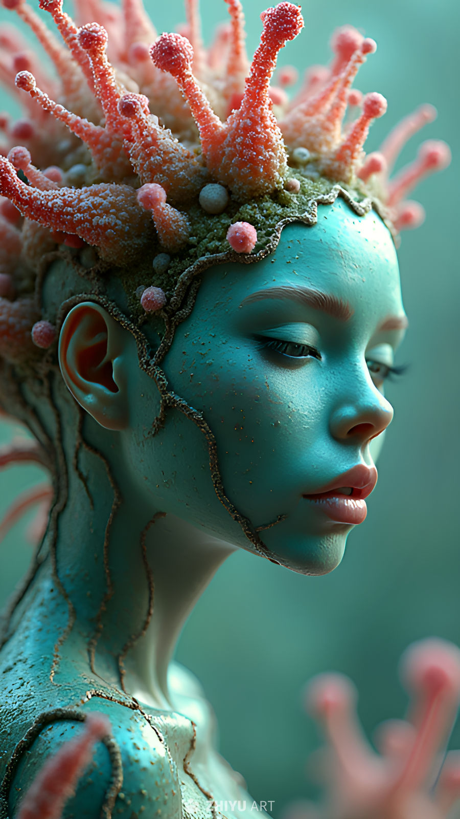 珊瑚王冠的艺术肖像