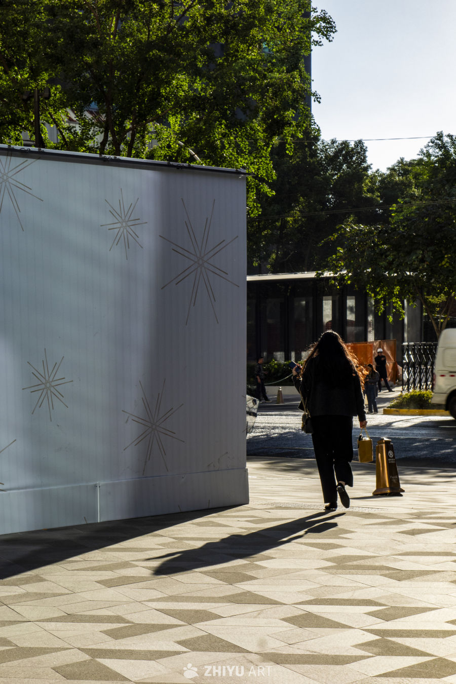 街头漫步：光影与绿意