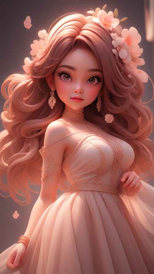可爱粉色女孩