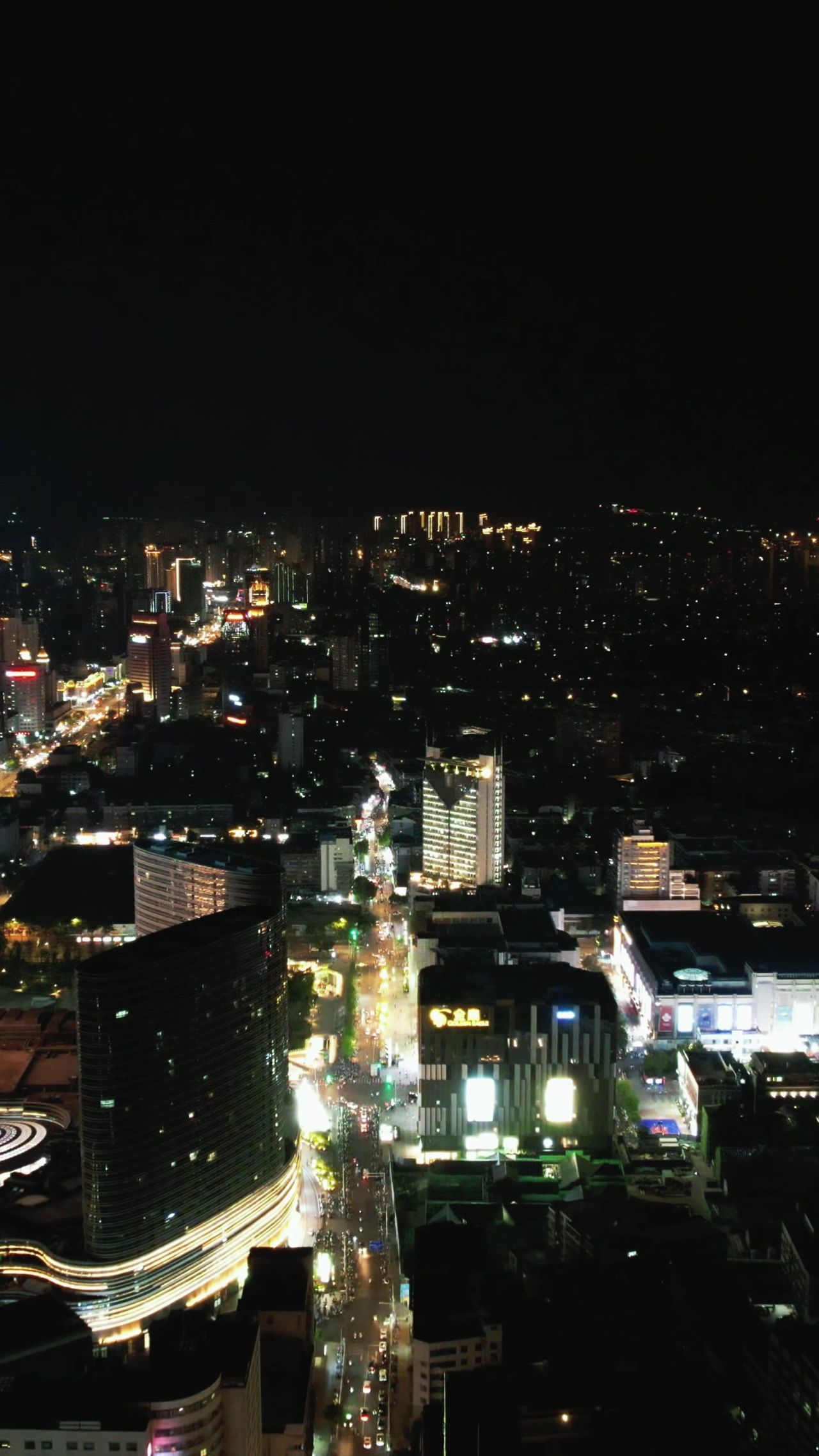 江苏徐州城市夜景灯光竖屏航拍