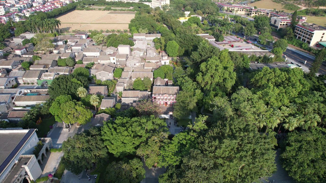 广东中山孙中山故里旅游区航拍