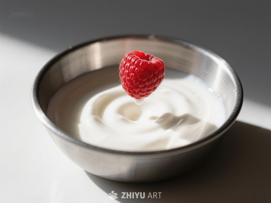 酸奶碗中跃动的覆盆子 527