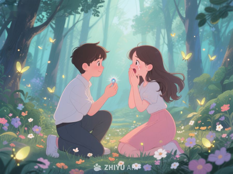 森林中浪漫求婚瞬间 622