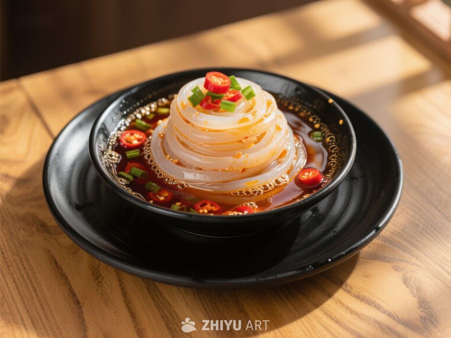 辣味凉粉，红油点缀，诱人美味 762