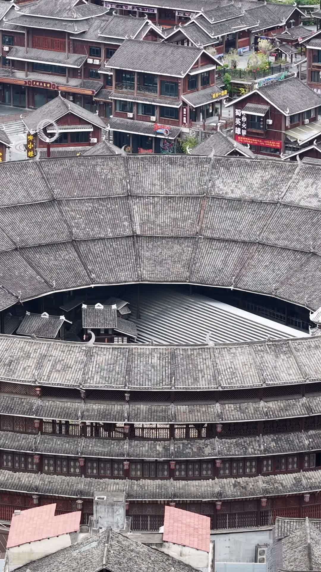 古代圆形建筑俯瞰
