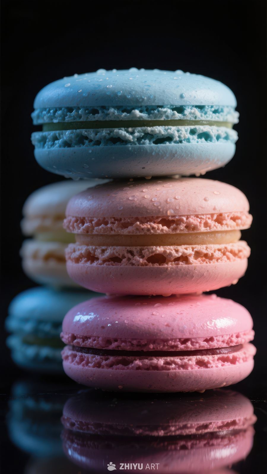 色彩斑斓的马卡龙叠放