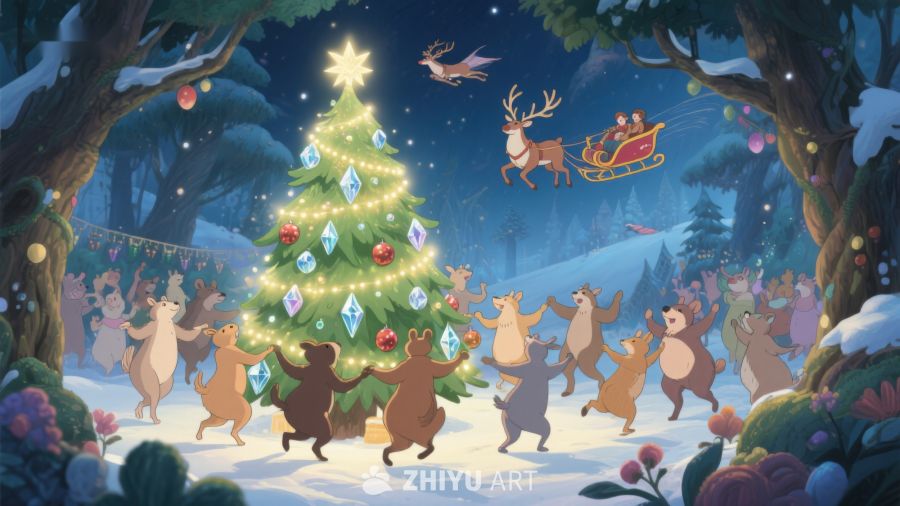 森林动物欢庆圣诞夜 136