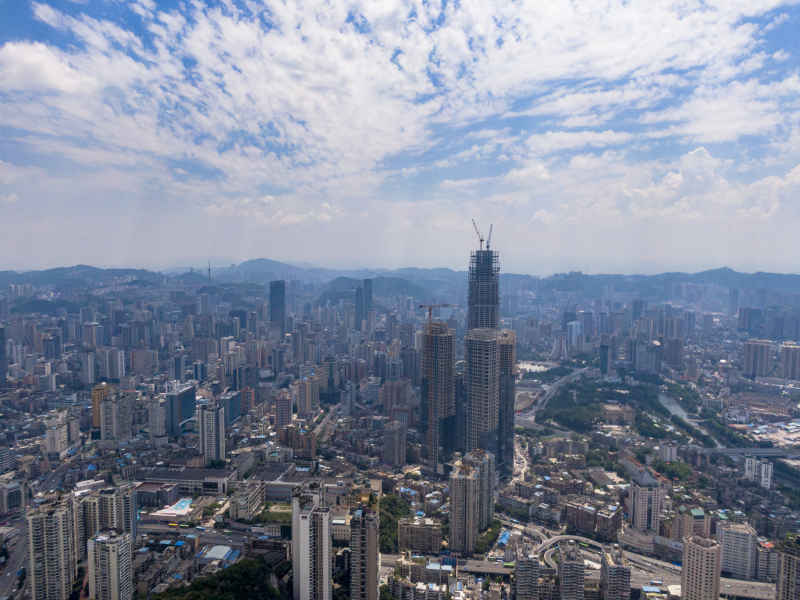  贵州贵阳城市风光航拍摄影图