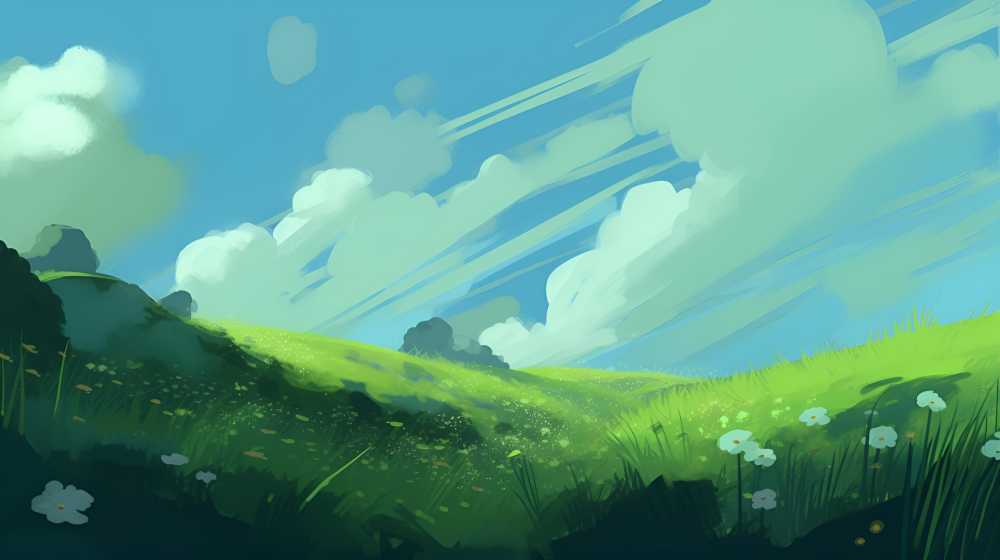 夏季插画绿油油美景