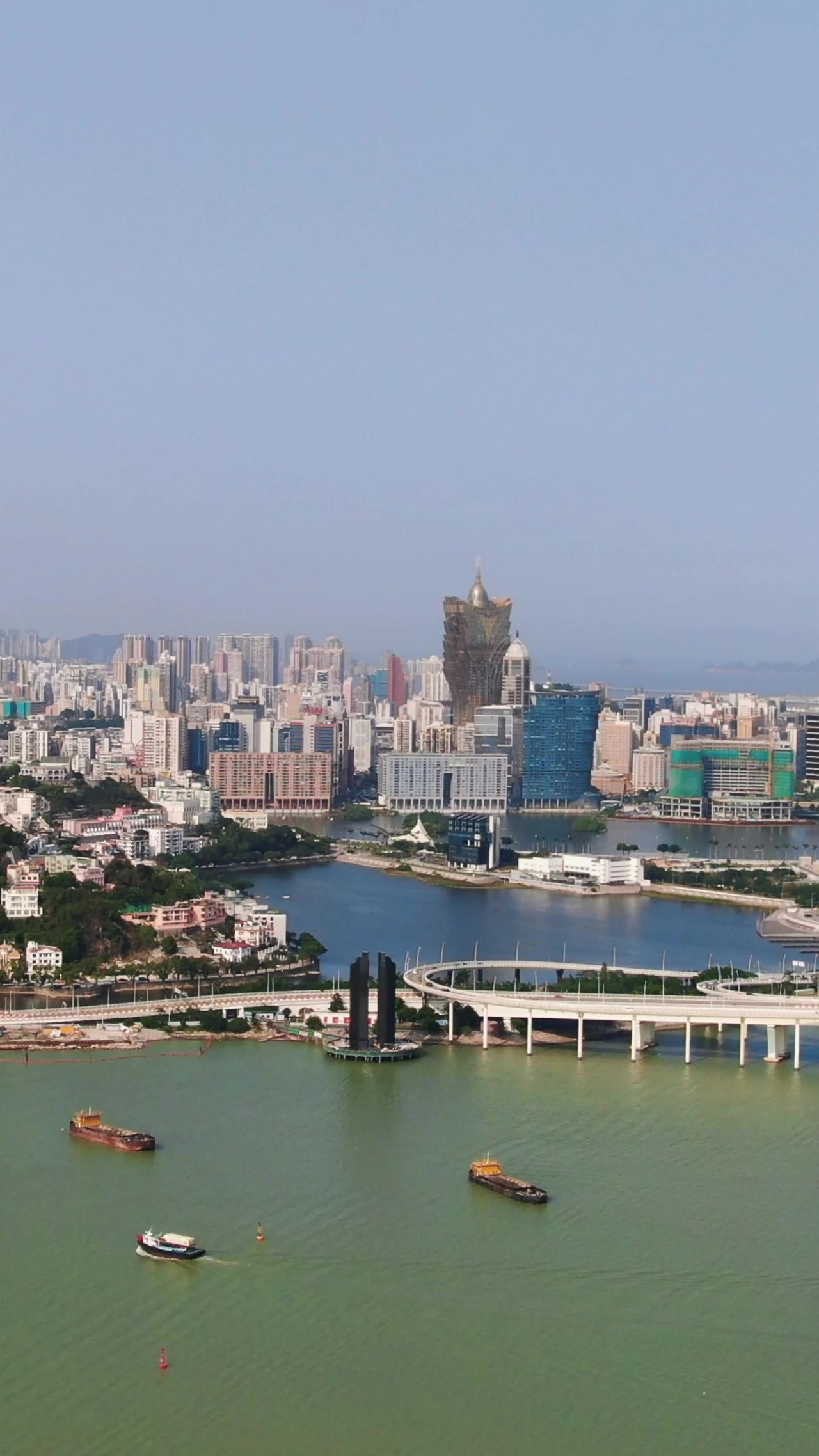 中国澳门城市风光竖屏航拍