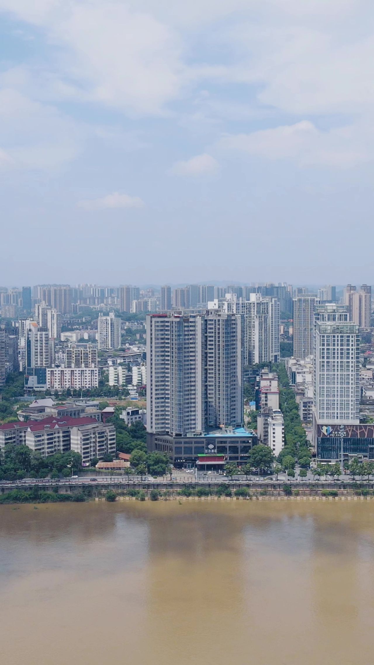 城市航拍湖南株洲CBD竖屏航拍
