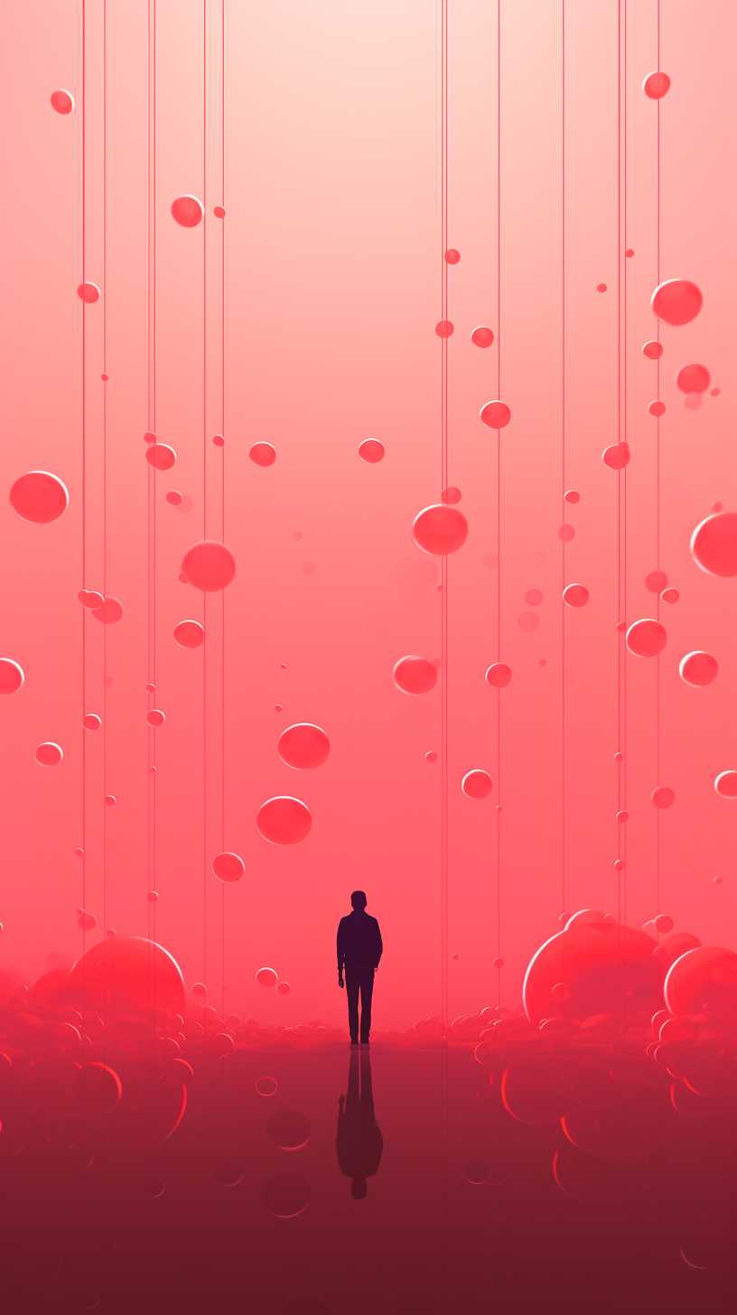 红色背景艺术图