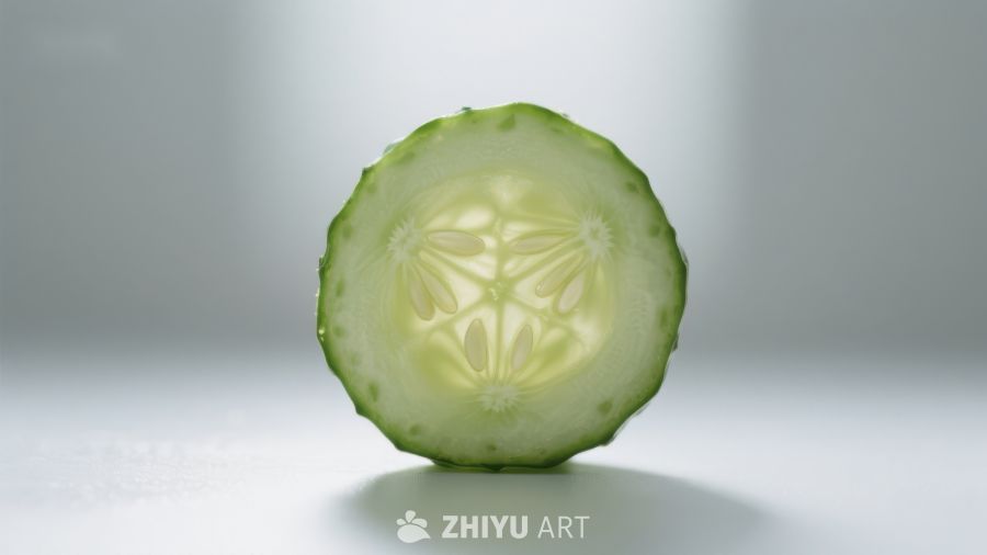 新鲜黄瓜切片特写