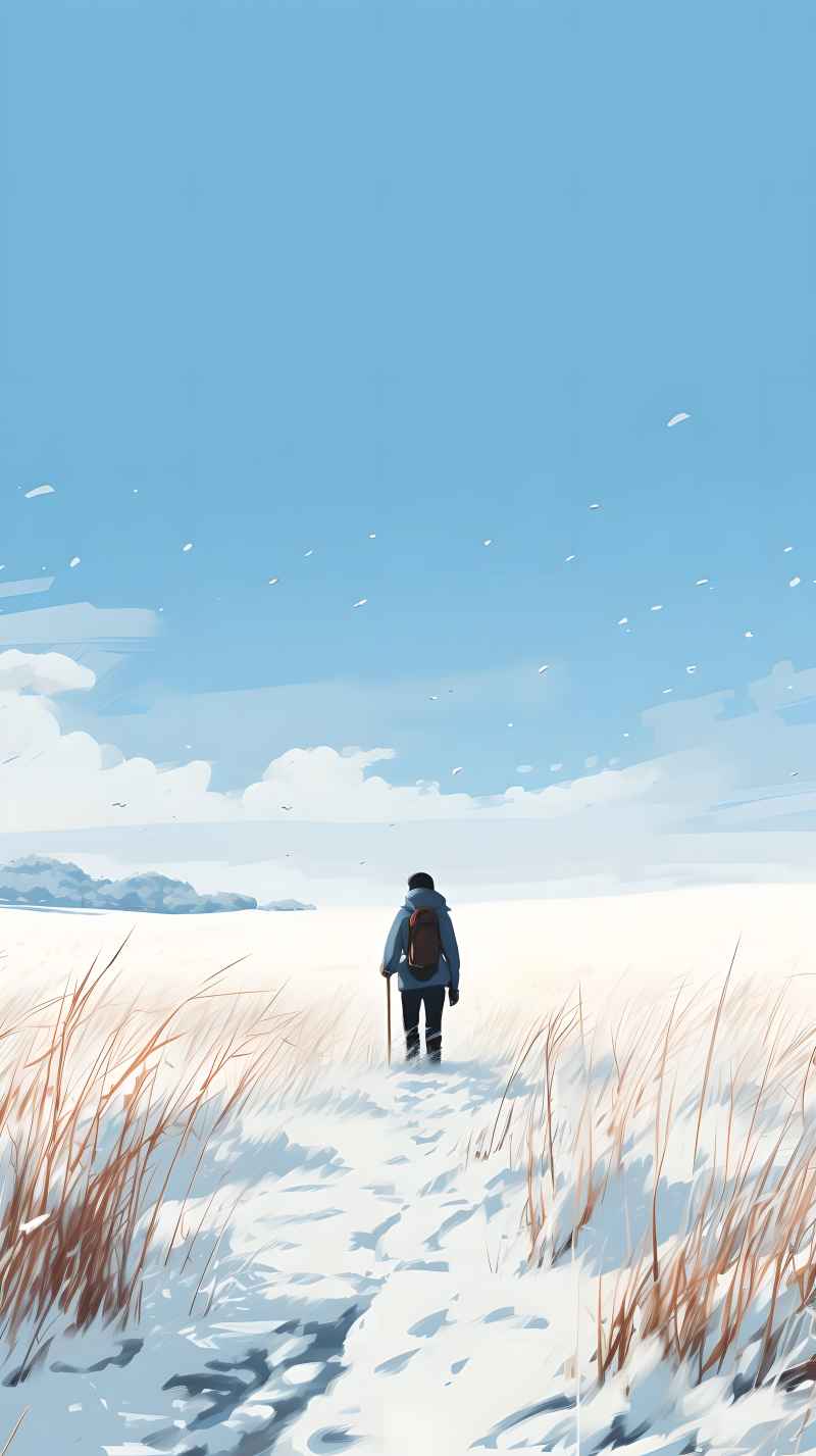 冬季唯美创意背景插画图 22